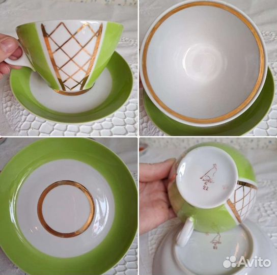 Чайные пары Дулево Вербилки, фарфор СССР
