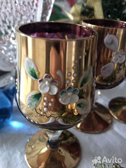 Фужеры СССР чешский хрусталь 5 шт