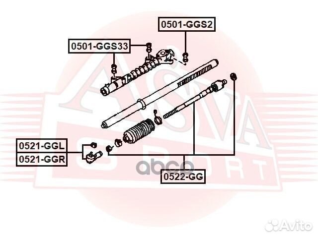 Втулка рулевой рейки 0501-GGS33 asva