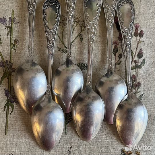 Столовые мельхиоровые ложки старое пламя зiш