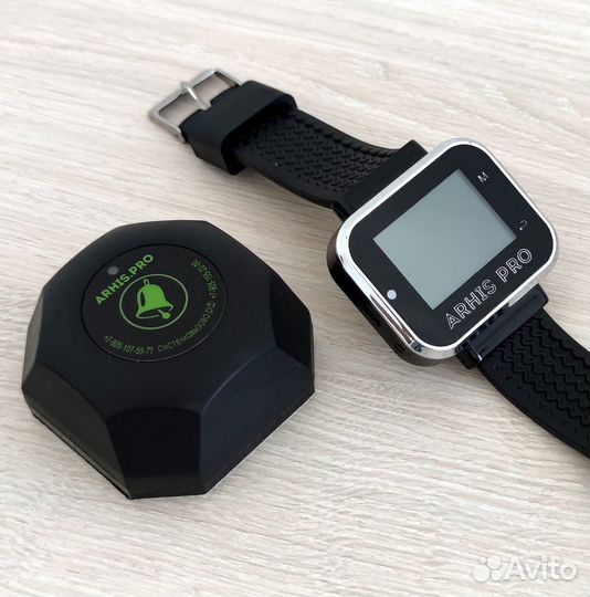 Кнопка вызова официанта модель Бургер с часами