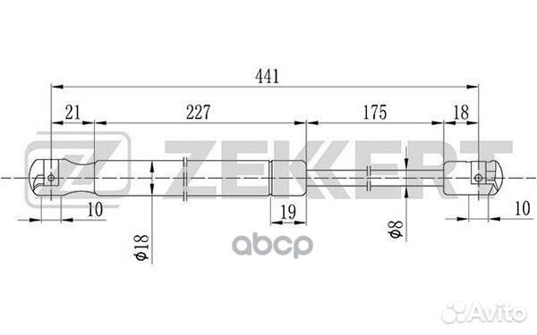 Пружина газовая капота Hyundai Santa Fe II 06