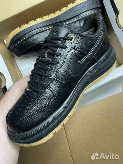 Nike AF1 Luxe меховые, цвет черный