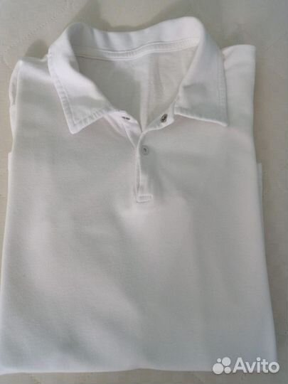 Классическая белая рубашка-поло,р.158,фирма 5+