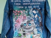 Джинсовка с росписью "Улыбка Чеширского кота"
