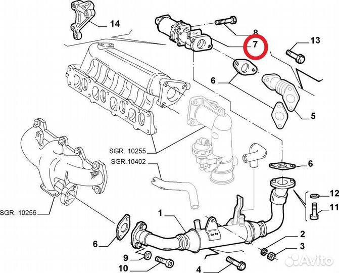 Клапан егр 55204236 Fiat Doblo