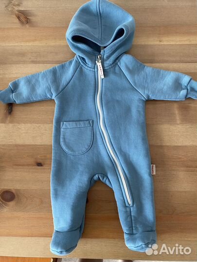 Теплый слип 1-2 мес комбинезон 62 с начесом