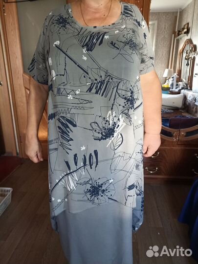 Платье серое