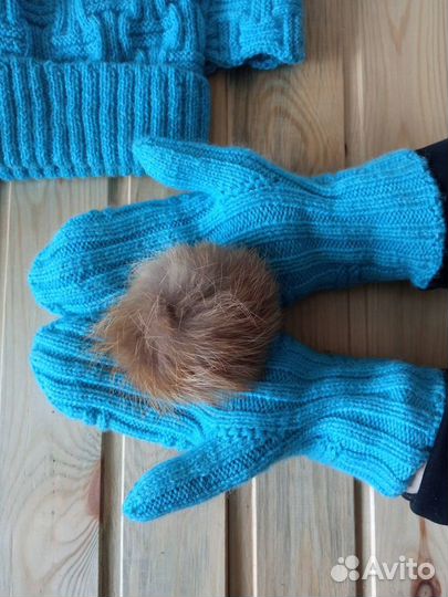 Шапка+снуд+варежки