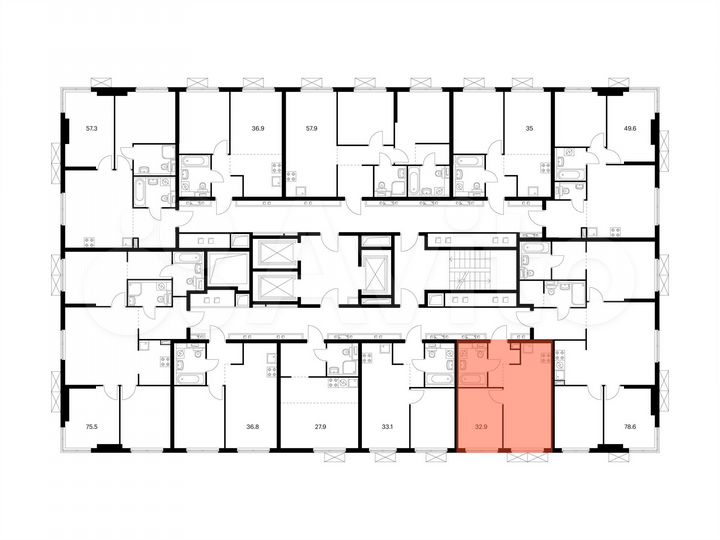 1-к. квартира, 32,9 м², 20/24 эт.