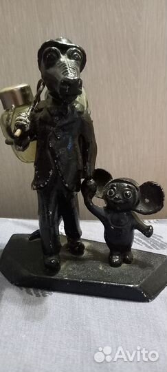 Солонка Крокодил Гена и Чебурашка.Тяжелая.СССР