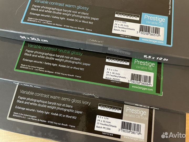 Фотобумага Ilford и Bergger: барит и пластик