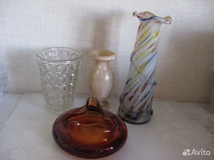 Вазы стекло,фарфор,камень