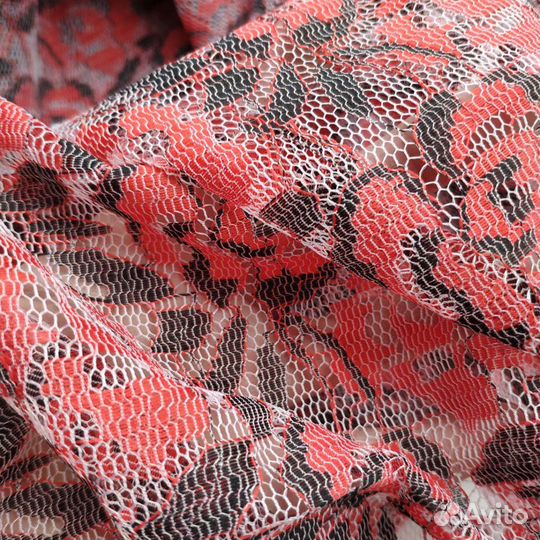 Гипюр, цветное кружево, отрез ткани, винтаж