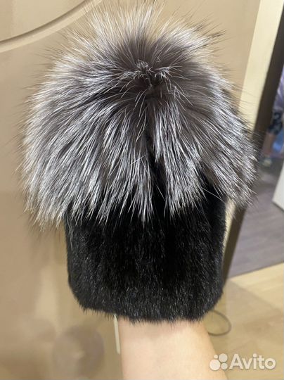 Шапка вязаная норка