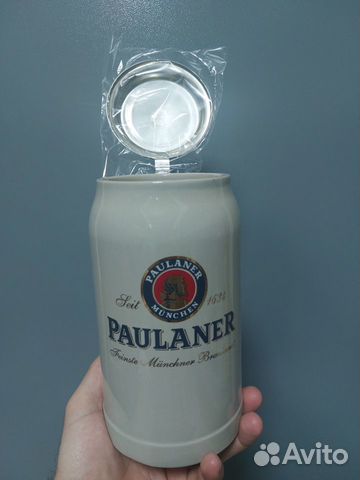Оригинальная пивная Paulaner кружка керамика 1л
