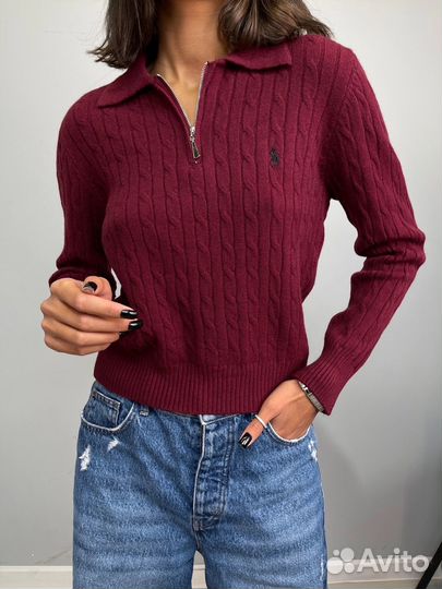 Поло свитер на полузамке
