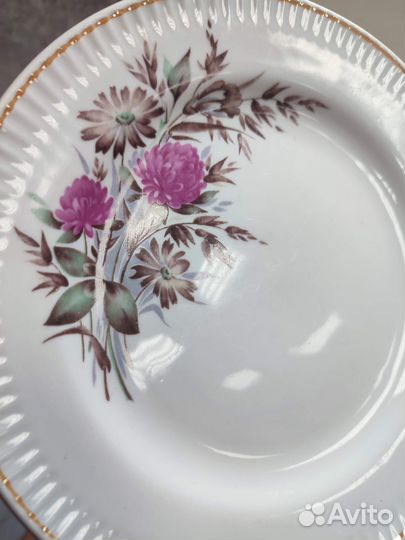 Блюдца фарфор СССР 4 штуки разные