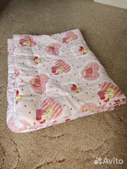 Одеяло детское 110*140 +подушка наполнитель шерсть