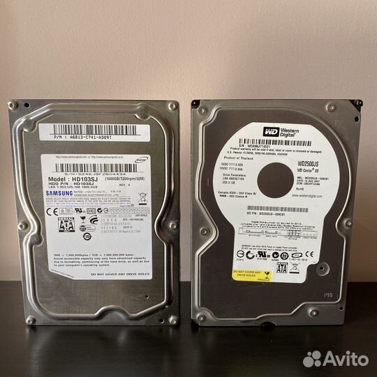 Жесткие диски Samsung 1Tb и Western digital 250 gb