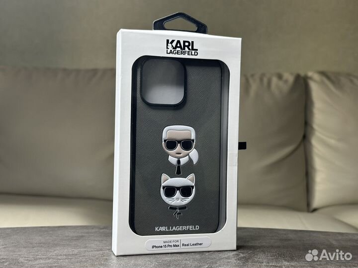 iPhone 15 Pro Max. Чехол Karl Lagerfeld Brown