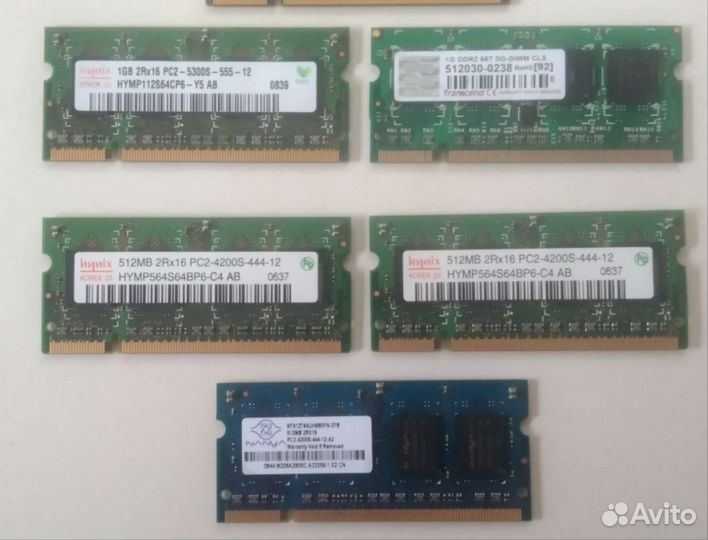 Память SO dimm DDR1/DDR2/DDR3 для ноутбука