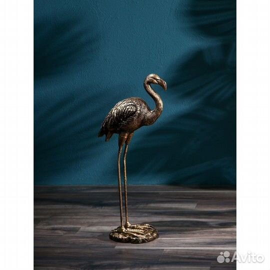 Фигура 'Фламинго', полистоун, 82 см, золото, 1 сор
