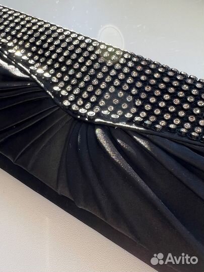Клатч чёрный со стразами новый сумка