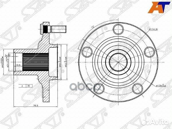 Ступица перед toyota alphard/camry/harrier ST-4
