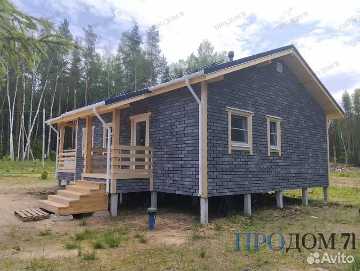 Каркасный коттедж 86м² с террасой 24м² под ключ