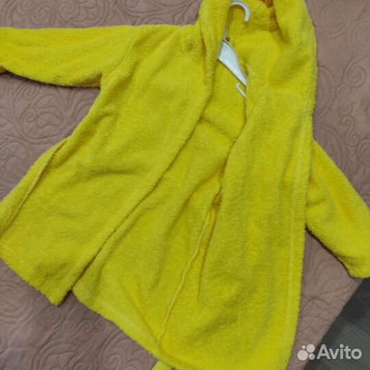 Детский махровый халат 92-98 жёлтый