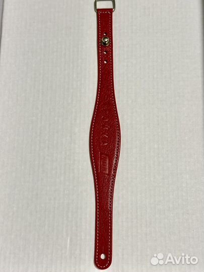 Браслет Тройка кожаный красный