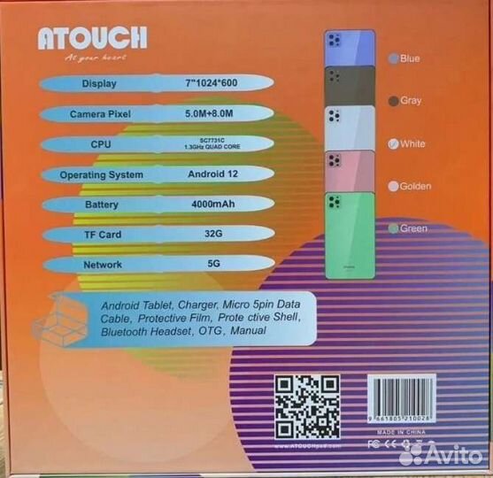 Планшет atouch x18 8/256Gb 5G