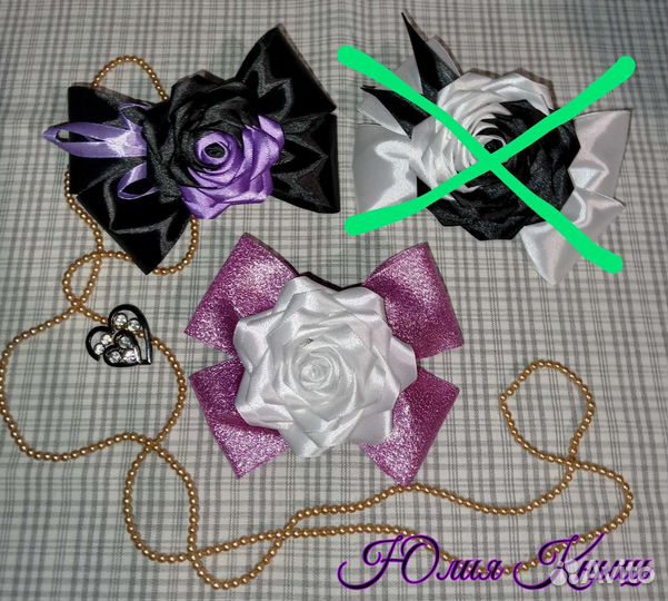 Банты для волос с розами