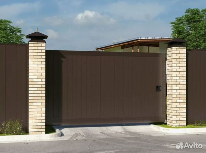 Ворота откатные алюминиевые Prestige