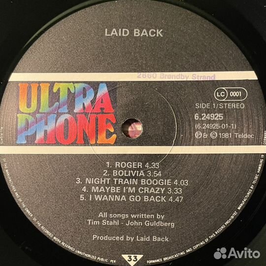 Laid Back – Laid Back (Германия 1981г.)