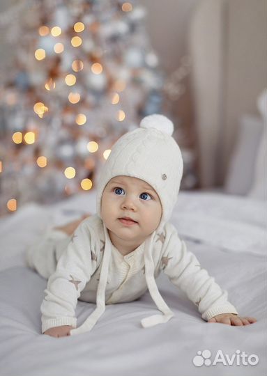Шапка детская зимняя 36-40 см 1-6 мес