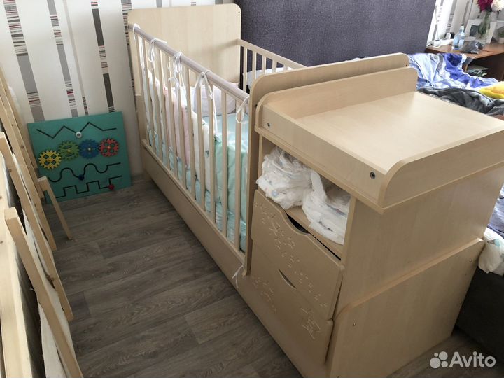 Кровать трансформер детская с комодом