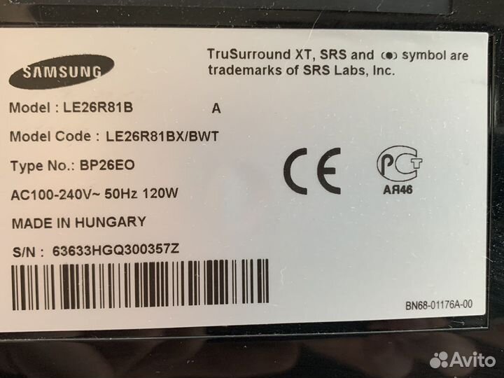 Телевизор samsung le26r81b