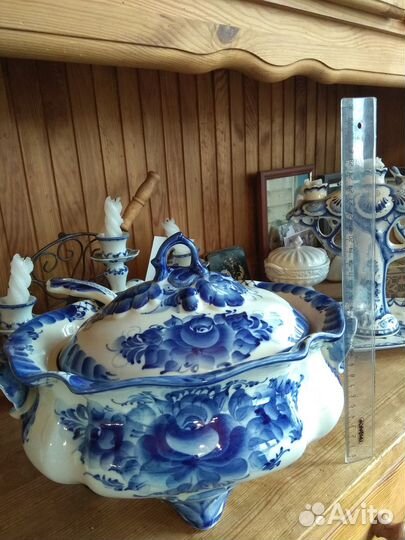 Супница гжель Дубок