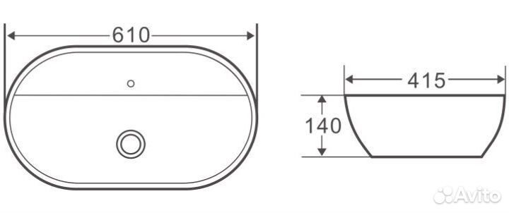 Раковина BelBagno BB1346 накладная