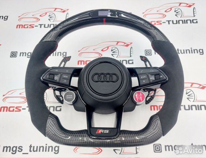 Руль Audi RS карбон дисплей Ауди A4 B9 RS4 А4 рс4
