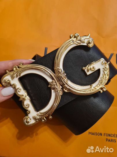 Широкий кожаный ремень Dolce Gabbana