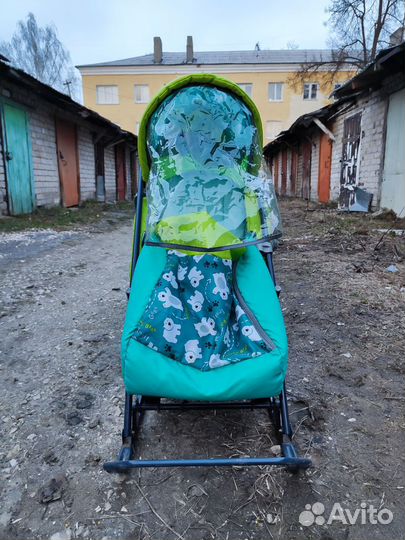 Детские зимние санки коляска