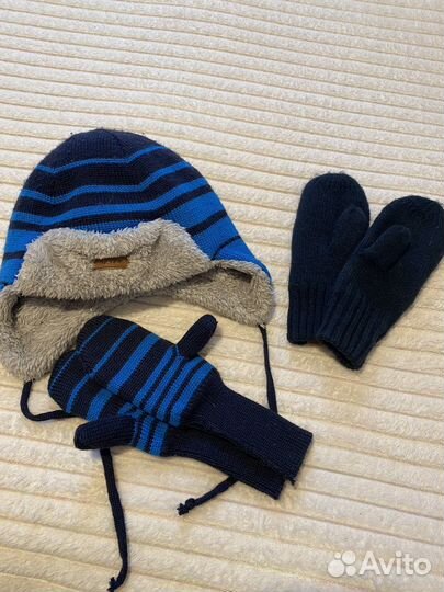 Зимние Шапка и варежки детские
