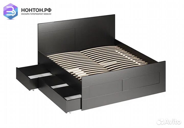 Кровать двуспальная Сириус венге с ящиками