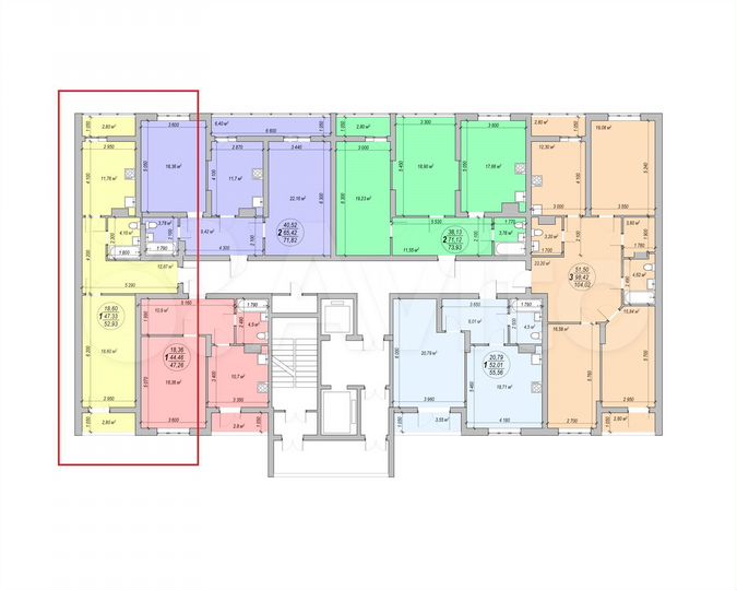 1-к. квартира, 53 м², 3/18 эт.