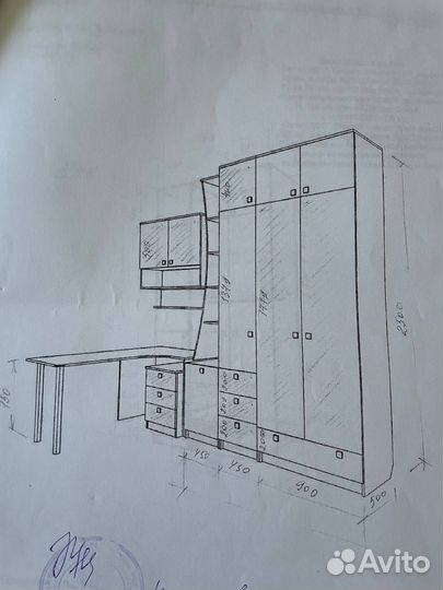 Письменный стол и тумба выкатная