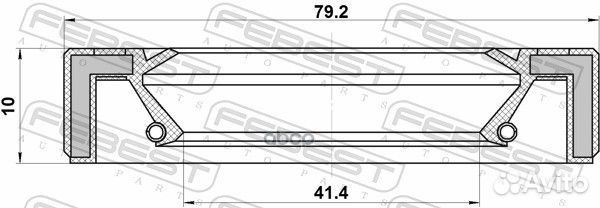 Сальник привода 41.4x79.2x10x13.9 95GAY-43791014C