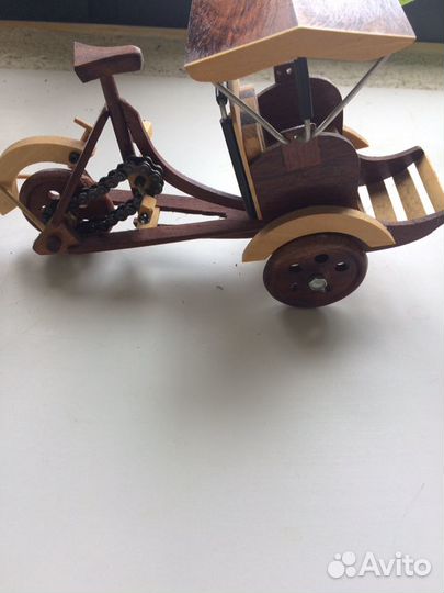 Велосипед велорикша модель из дерева